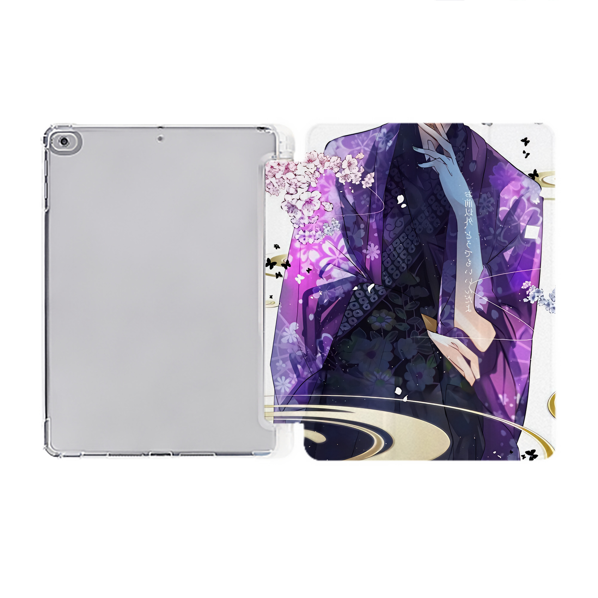（画像用） 刀剣乱舞 Touken Ranbu IPad ケース ペン収納付き 三つ折りスタンド PUレザー×シリコン 対応機種9.5/10.5/10.9インチ